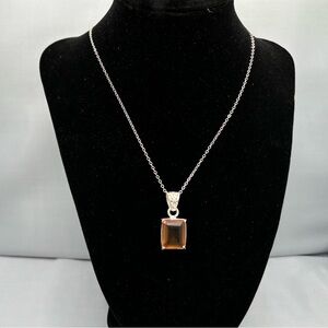 Silver Necklace with Tourmaline Pendant